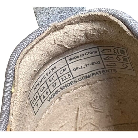 Vionic Kimmie Perf Loafer 7 EU 37 Gray Suede Slip On Low Top Casual Sneaker - Picture 5 of 8